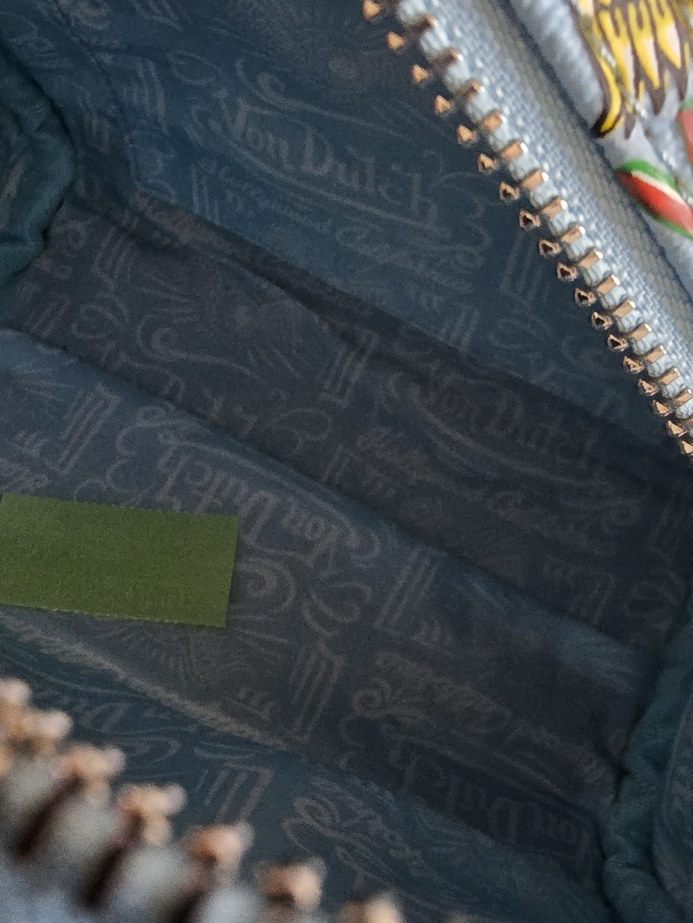 Von Dutch Light Blue Printed Dome Satchel - Picture 5 of 5